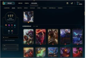CONTA LEAGUE OF LEGENDS, TODOS OS CAMPEÕES, 127SKINs LOL