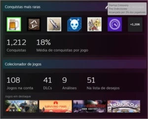 Conta Steam com 108 jogos