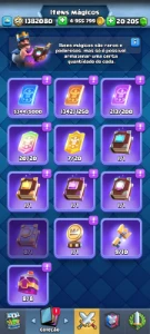 Todas cartas lvl 14, >5kk ouro, dezenas de fichas e muito + - Clash Royale