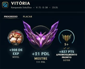 Conta Mestre 64% win rate SoloQ - League of Legends LOL
