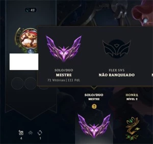 Conta Mestre 64% win rate SoloQ - League of Legends LOL