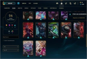 Conta bronze 1 com 26 skins e 64 champs - League of Legends LOL