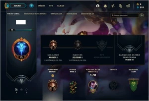Conta bronze 1 com 26 skins e 64 champs - League of Legends LOL