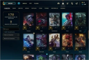 Conta bronze 1 com 26 skins e 64 champs - League of Legends LOL