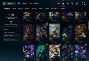 Conta bronze 1 com 26 skins e 64 champs - League of Legends LOL