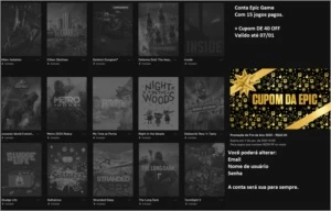 CONTA EPICGAMES COM 15 JOGOS + CUPOM DE 40 OFF - Epic Games