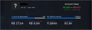 Steam LVL 81 / 182 jogos / 7 anos