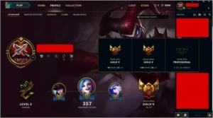 Conta LoL Ouro 5, 121 champs, 43 skins - League of Legends