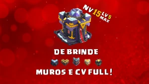 Contas CV15 | 5 Construtores + Troca de Nick Grátis! - Clash of Clans