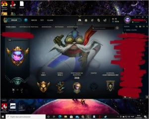 CONTA LEAGUE OF LEGENDS LV 214 + 75 SKINS LOL