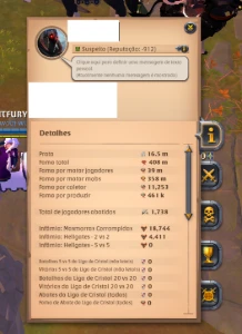 Conta Albion Servidor EU 358M Fama PVE e 40M Fama PVP - Albion Online