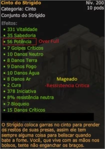 cinto strígido (mageado) spiritia - Dofus