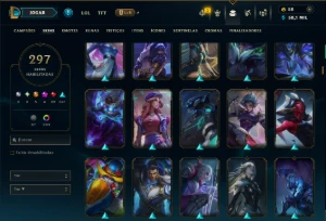Unranked com TODOS os Champs e 297 Skins +4 Prestigios - League of Legends LOL