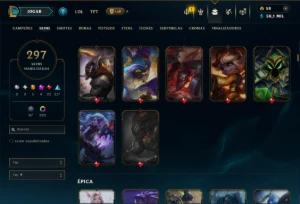 Unranked com TODOS os Champs e 297 Skins +4 Prestigios - League of Legends LOL