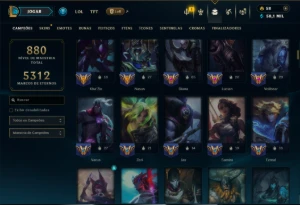 Unranked com TODOS os Champs e 297 Skins +4 Prestigios - League of Legends LOL