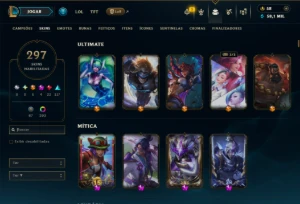 Unranked com TODOS os Champs e 297 Skins +4 Prestigios - League of Legends LOL