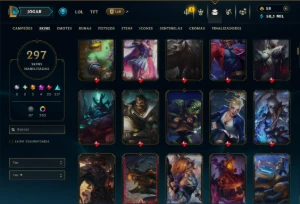 Unranked com TODOS os Champs e 297 Skins +4 Prestigios - League of Legends LOL