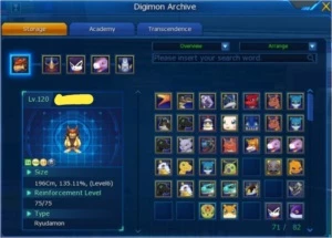 Conta DMO GK Server Leviamon com AOX - Digimon Masters Online