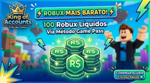 ⚡ 100 Robux Líquidos Mais Barato Via Gamepass - Roblox