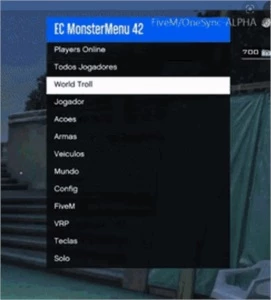 GTA V MONSTER MENU PC (FiveM) - 1 Mês - (LEIA A DESCRIÇÃO)