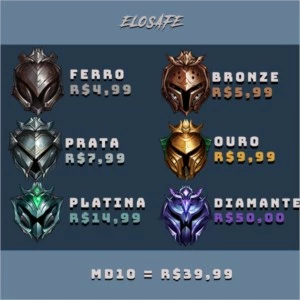 ELOSAFE - elojob league of legends (inicio imediato) LOL