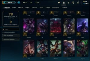 CONTA ANTIGA UNRANKED LVL 48 COM 9 SKINS - League of Legends LOL