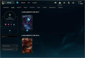 CONTA ANTIGA UNRANKED LVL 48 COM 9 SKINS - League of Legends LOL