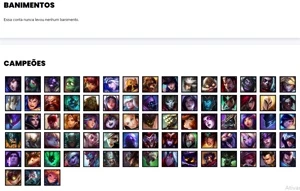 Conta ferro 1 com 78 Champs e 51 Skins + 110 Espolios - League of Legends LOL