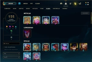 Conta ferro 1 com 78 Champs e 51 Skins + 110 Espolios - League of Legends LOL