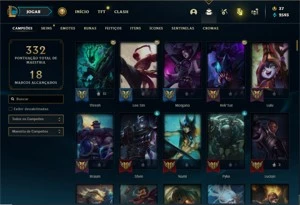 Conta diamante 4 com 155 Champs e 167 Skins + 7 Vitoriosas - League of Legends LOL