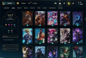 Conta diamante 4 com 155 Champs e 167 Skins + 7 Vitoriosas - League of Legends LOL