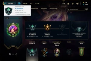 Conta platina 4 (MAIN SUP), com 141 champs e 146 skins - League of Legends LOL
