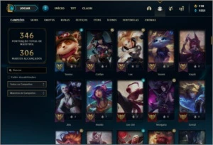 Conta platina 4 (MAIN SUP), com 141 champs e 146 skins - League of Legends LOL