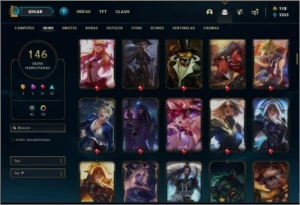 Conta platina 4 (MAIN SUP), com 141 champs e 146 skins - League of Legends LOL