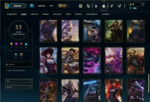 Ouro 4 com 60 Champs e 33 Skins +4 Vitoriosas - League of Legends LOL