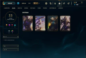 Ouro 4 com 60 Champs e 33 Skins +4 Vitoriosas - League of Legends LOL