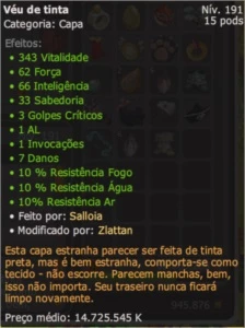 Véu de Tinta Exo INVOCAÇÃO Servidor Spiritia - Dofus