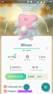Conta Pokémon Go Lv 32 Sem Time - Blissey Pack + Max Candy
