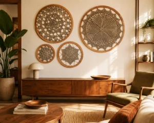 Painel de 4 Mandalas em Crochê - Artesanato e Personalizados