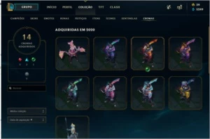 conta league of legends diamante 3 faltam 6 champs 92 skins LOL