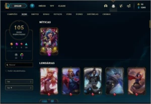 Conta plat 2 com TODOS os champs e 105 skins  MAIN ADC / MID - League of Legends LOL