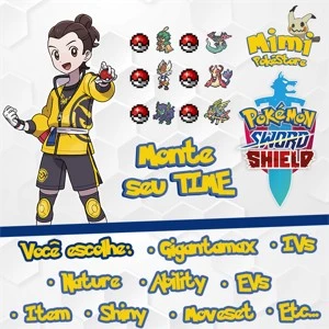 6 Pokémon Personalizados Shiny Monte Seu Time - Sword Shield - Others