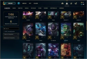 Conta prata 4 com 57 champs e 36 skins - League of Legends LOL