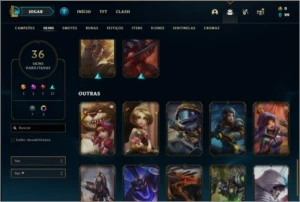 Conta prata 4 com 57 champs e 36 skins - League of Legends LOL