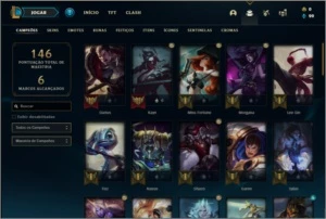 Conta prata 4 com 57 champs e 36 skins - League of Legends LOL