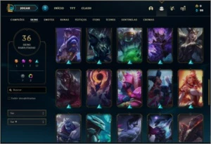 Conta prata 4 com 57 champs e 36 skins - League of Legends LOL