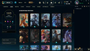 Conta lvl 118 3k de RP + 103 skins (Elo esmeralda 4) - League of Legends LOL