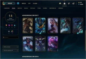 Conta prata 3 com 14 skins e 34 champs - League of Legends LOL