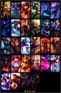 Conta LOL Platina 5, Borda ouro, 101 campeões, 29 Skins - League of Legends