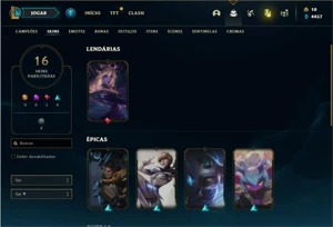 Conta prata 4 com 42 Champs e 16 Skins - League of Legends LOL